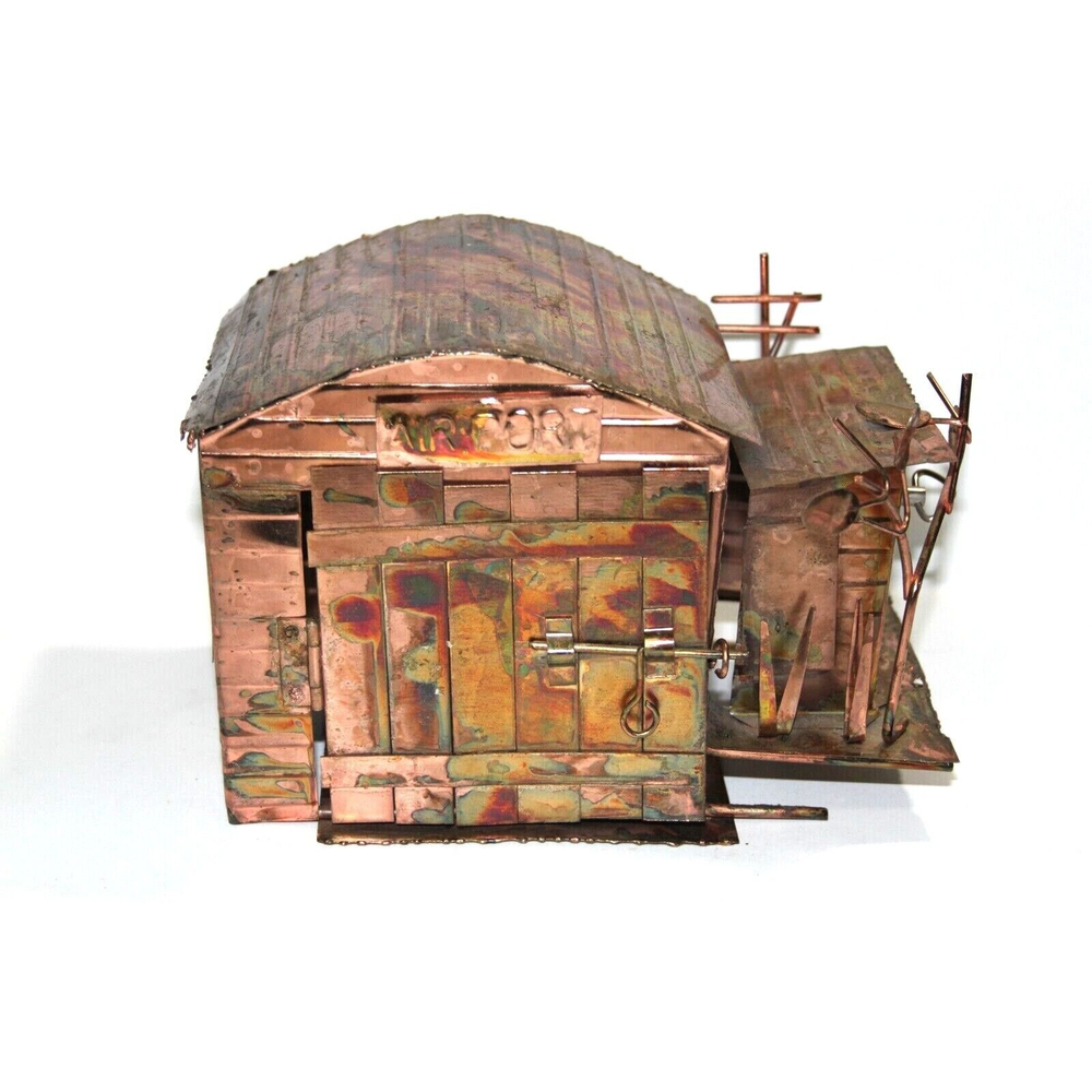 Copper Tin Airport Airplane Circling Hanger Music Box Play Fly Me To The Moon
